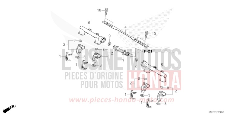 KRAFTSTOFFEINSPRITZUNG von CBR1000RR "Fireblade" GRAND PRIX RED (R380) von 2024
